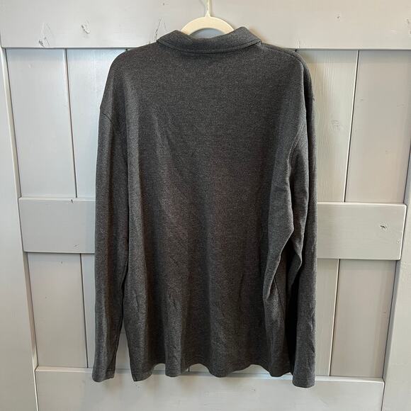 Van Heusen Long Sleeve Heathered Black Collared Pullover Size XL NEW - Picture 5 of 6
